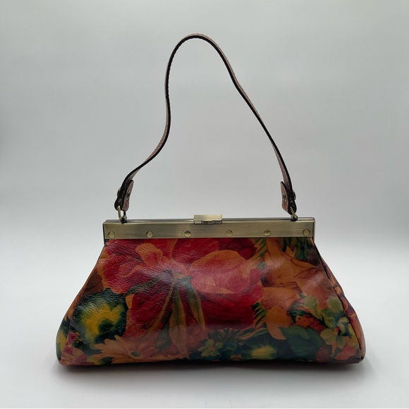 Patricia Nash Ferrara Frame Floral Leather Satchel Shoulder Purse Botanical Fall - Picture 5 of 16